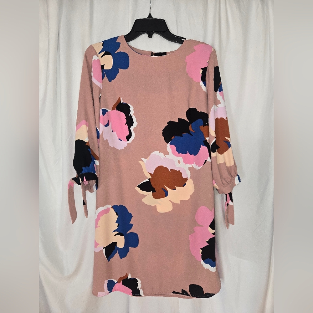 a new day-  Spring Floral  Cream/Pink/Blue Dress Size S